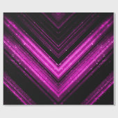 Sparkly metallic roze magenta galaxy chevron lines cadeaupapier (Vlak)