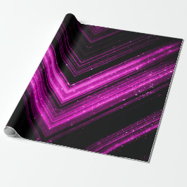 Sparkly metallic roze magenta galaxy chevron lines cadeaupapier