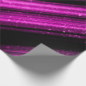 Sparkly metallic roze magenta galaxy chevron lines cadeaupapier (Hoek)