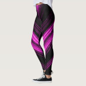 Sparkly metallic roze magenta galaxy chevron lines leggings (Links)