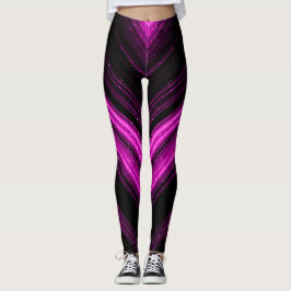 Sparkly metallic roze magenta galaxy chevron lines leggings