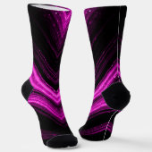 Sparkly metallic roze magenta galaxy chevron lines sokken (Gebogen)