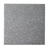 Sparkly Metallic Silver Glitter Keramische Tegel Tegeltje (Voorkant)