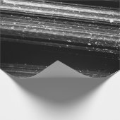 Sparkly metallic zilver zwarte zeegraallijnen cadeaupapier (Hoek)