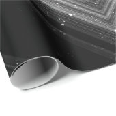 Sparkly metallic zilver zwarte zeegraallijnen cadeaupapier (Rol Hoek)