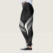 Sparkly metallic zilver zwarte zeegraallijnen leggings (Links)