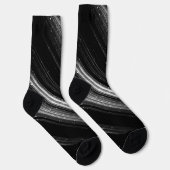 Sparkly metallic zilver zwarte zeegraallijnen sokken (Rechts)