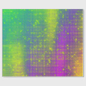 Sparkly Miami Bright Sequin Bamboo Paars roze Cadeaupapier (Vlak)