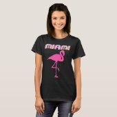 Sparkly MIAMI Florida roze flamingo T-shirts (Voorkant volledig)