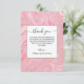 Sparkly Modern Blush Coral Pink Glitter Marble Bedankkaart (Staand voorkant)