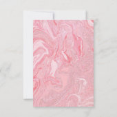 Sparkly Modern Blush Coral Pink Glitter Marble Bedankkaart (Achterkant)