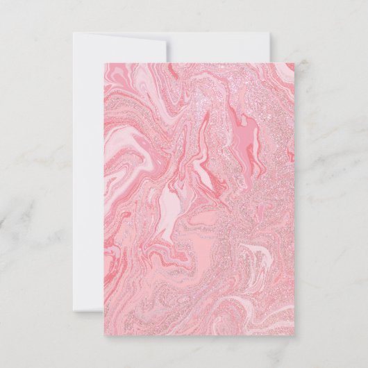 Sparkly Modern Blush Coral Pink Glitter Marble Bedankkaart (Achterkant)