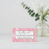Sparkly Modern Blush Coral Pink Glitter Marble Klantenkaartje (Staand voorkant)