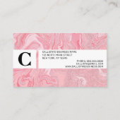 Sparkly Modern Blush Coral Pink Glitter Marble Klantenkaartje (Achterkant)