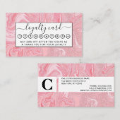 Sparkly Modern Blush Coral Pink Glitter Marble Klantenkaartje (Voorkant / Achterkant)