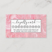 Sparkly Modern Blush Coral Pink Glitter Marble Klantenkaartje (Voorkant)