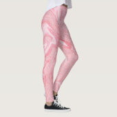 Sparkly Modern Blush Coral Pink Glitter Marble Leggings (Rechts)