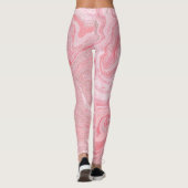 Sparkly Modern Blush Coral Pink Glitter Marble Leggings (Achterkant)