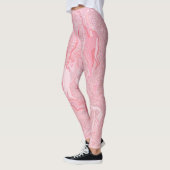 Sparkly Modern Blush Coral Pink Glitter Marble Leggings (Links)