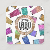 Sparkly Modern Glitter Tumbler Crafter Logo Vierkante Visitekaartje (Voorkant)