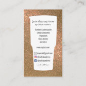 Sparkly Modern Glitter Tumbler Crafter Logo Visitekaartje (Achterkant)