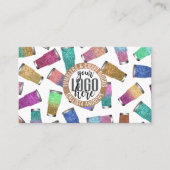 Sparkly Modern Glitter Tumbler Crafter Logo Visitekaartje (Voorkant)
