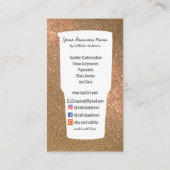 Sparkly Modern Glitter Tumbler Crafter Logo Visitekaartje (Achterkant)
