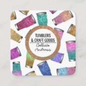Sparkly Modern Glitter Tumbler Crafter Vierkante Visitekaartje (Voorkant)