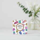 Sparkly Modern Glitter Tumbler Crafter Vierkante Visitekaartje (Staand voorkant)