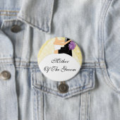 Sparkly Moeder van de Groom Button/Pin Yellow Ronde Button 7,6 Cm (In situ)