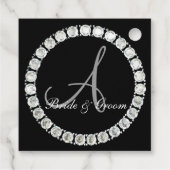 Sparkly monogram A aanpasbaar Bedankjes Labels (Achterkant)