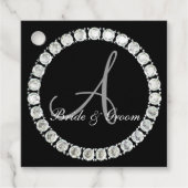 Sparkly monogram A aanpasbaar Bedankjes Labels (Voorkant)