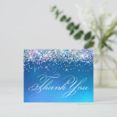 Sparkly Multi Glitter Ocean Ombre Folie Dank u wel Briefkaart (Staand voorkant)