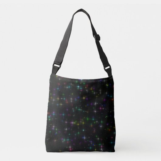 Sparkly Multicolor Stars Crossbody Tas (Voorkant)