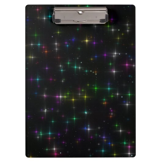 Sparkly Multicolor Stars Klembord (Voorkant)