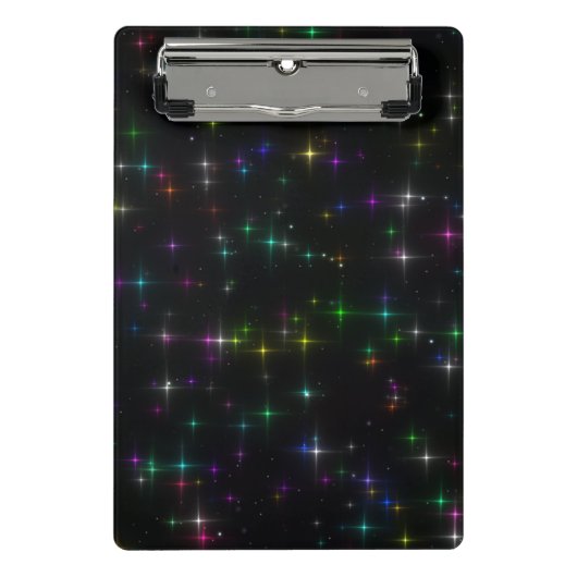 Sparkly Multicolor Stars Mini Klembord (Voorkant)