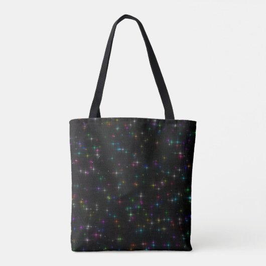Sparkly Multicolor Stars Tote Bag (Achterkant)
