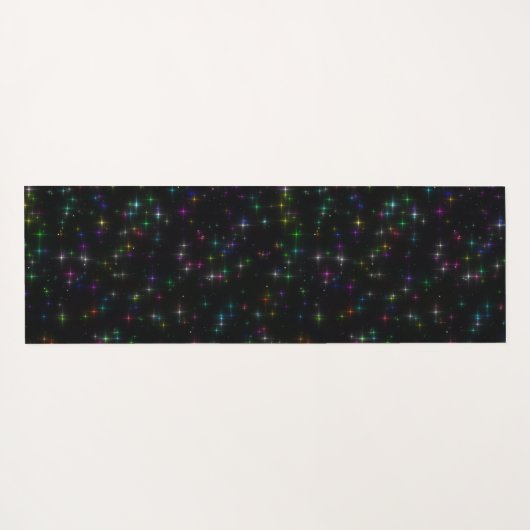 Sparkly Multicolor Stars Yogamat (Achterkant (horizontaal))