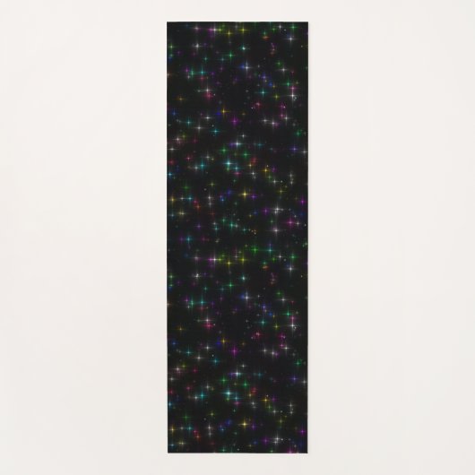 Sparkly Multicolor Stars Yogamat (Voorkant)
