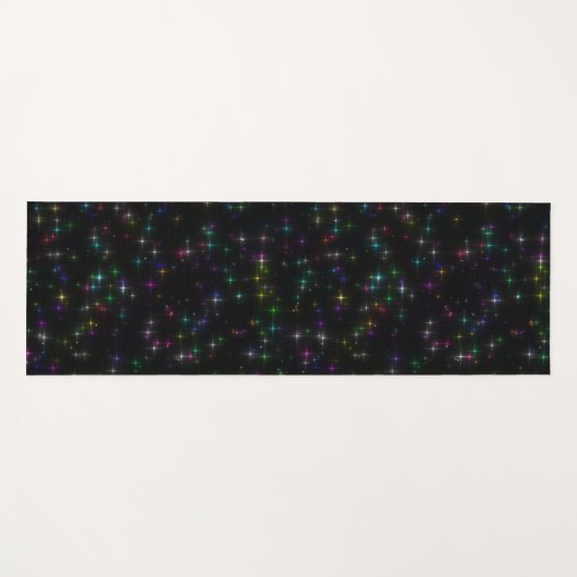 Sparkly Multicolor Stars Yogamat (Voorkant (horizontaal))