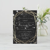 Sparkly Nacht Bruids Verjaardag Zwart Diamant Glit Kaart (Staand voorkant)