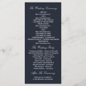 Sparkly nachtlampjes romantische bruiloft programm programmakaart (Achterkant)