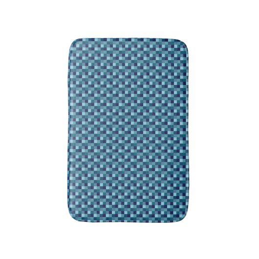 Sparkly Ocean Blue Squares Bath Mat (Voorkant Verticaal)