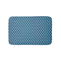 Sparkly Ocean Blue Squares Bath Mat