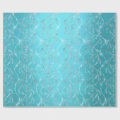 Sparkly Ocean Laurel Floral Silver Diamonds Cadeaupapier (Vlak)