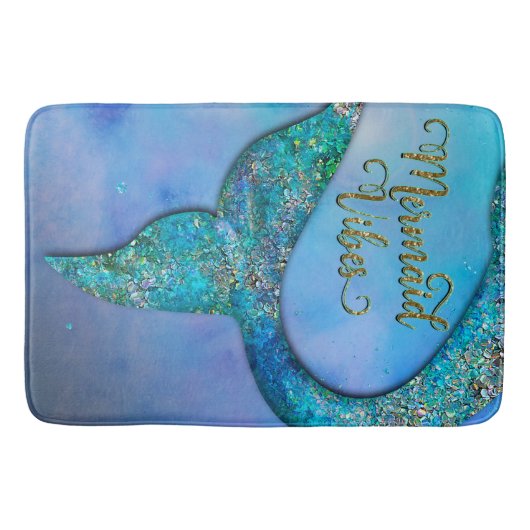 Sparkly Ocean Mermaid Fin Tail Enchanted Badmat (Voorkant)