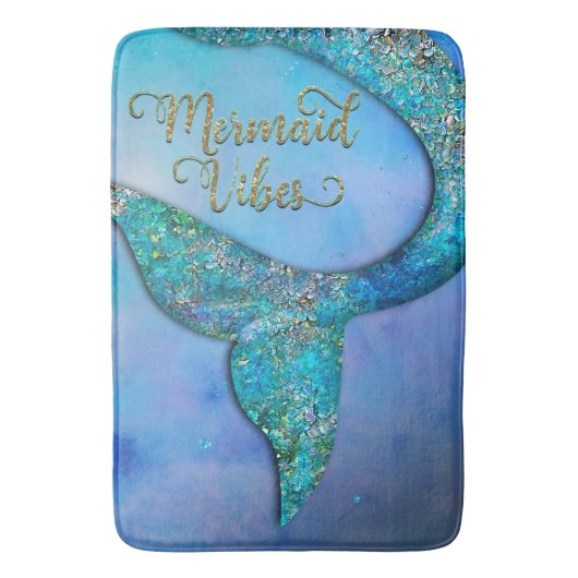 Sparkly Ocean Mermaid Fin Tail Enchanted Badmat (Voorkant Verticaal)