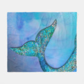 Sparkly Ocean Mermaid Fin Tail Enchanted Bedding Fleece Deken (Voorkant (Horizontaal))
