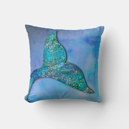 Sparkly Ocean Mermaid Fin Tail Enchanted Kussen (Voorkant)