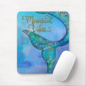 Sparkly Ocean Mermaid Fin Tail Enchanted Muismat (Met muis)